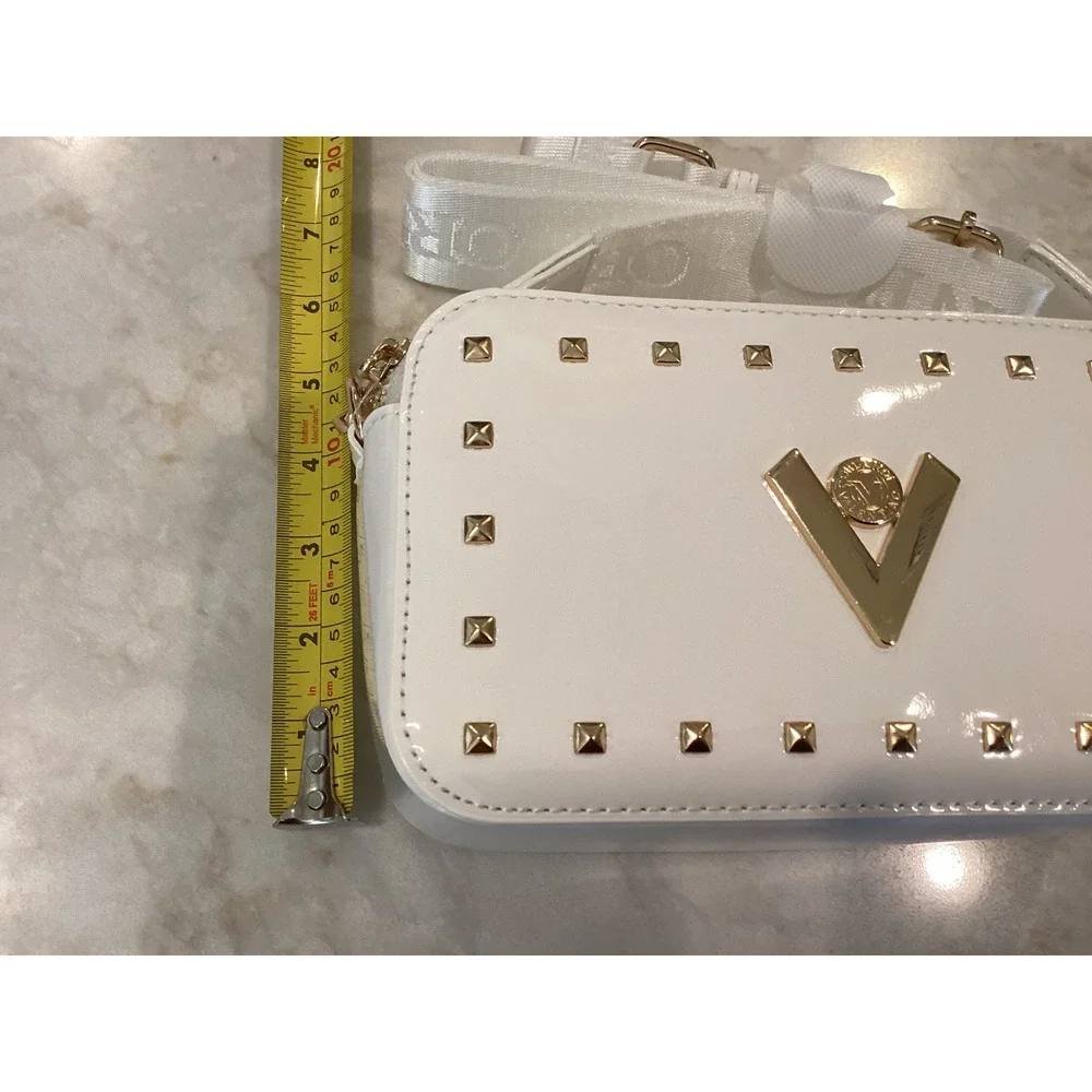 Valentino Orlandi Crossbody Bag Studded Designer Purse‎ White Small